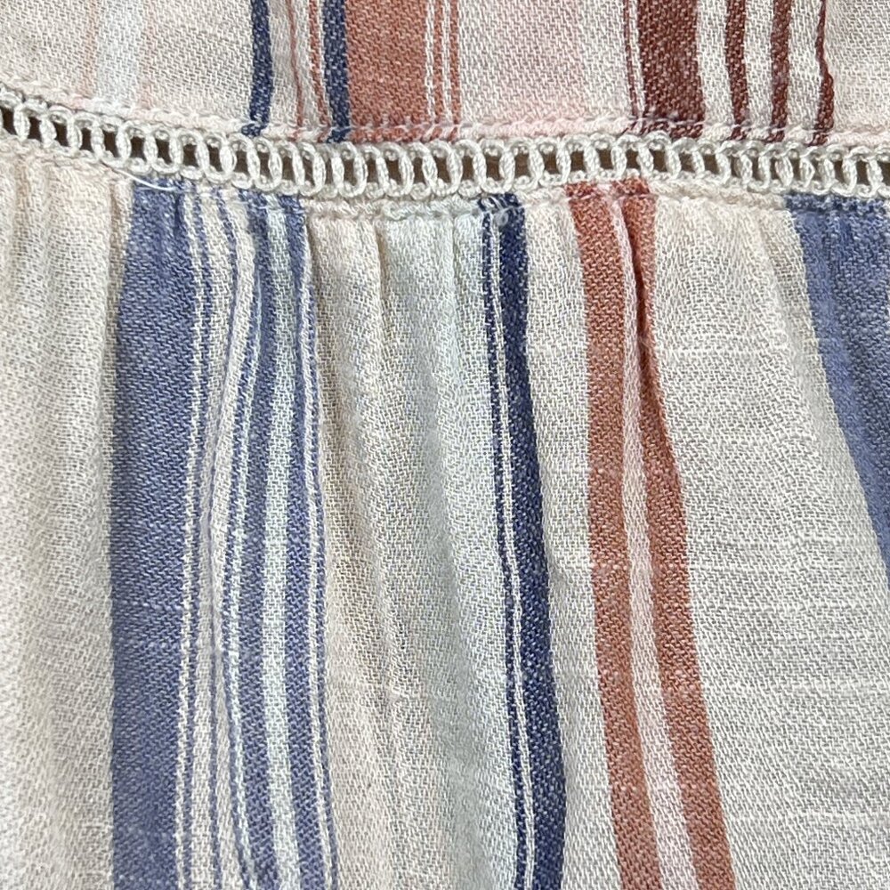 Lucky Brand Button-Front Striped Peasant‎ Tiered Ruffle Maxi Skirt Size L - NWOT - Picture 5 of 10